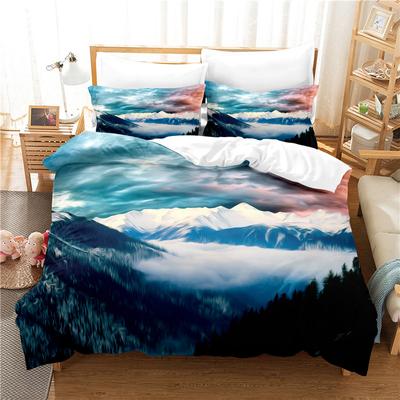 Berge und Flüsse Bettwäsche-Set Bettbezug-Set 3D-Bettwäsche Digitaldruck Bettwäsche Queen-Size Bettwäsche-Set Modedesign
