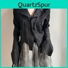 Up Y2k Pleated Blouse Button Black Shirts For Women Korean Dark Academia Tight Long Sleeve Top Mujer Vintage Female