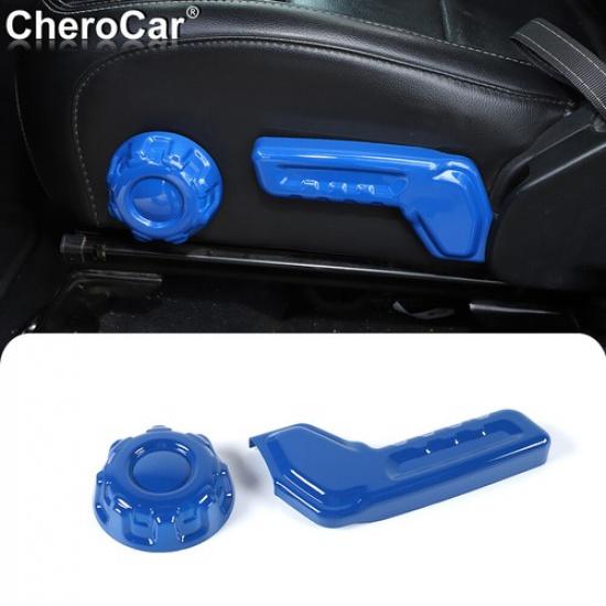 Blue Interior Seat Adjust Handle Trim Cover Decor for Jeep Wrangler JL JT 2018+
