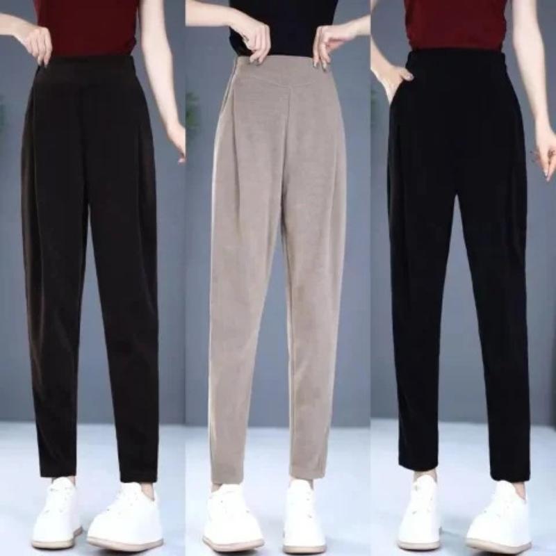 Spring and Autumn Women's High-waisted Feet Pants Pockets Loose Retro Fashion Casual Harem Pants