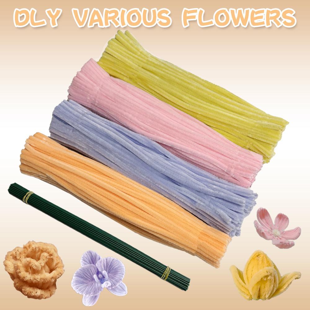 410 pcs colored pipe cleaner flower set, Chenille stemsbulk handcrafted DIY art decoration for beginners