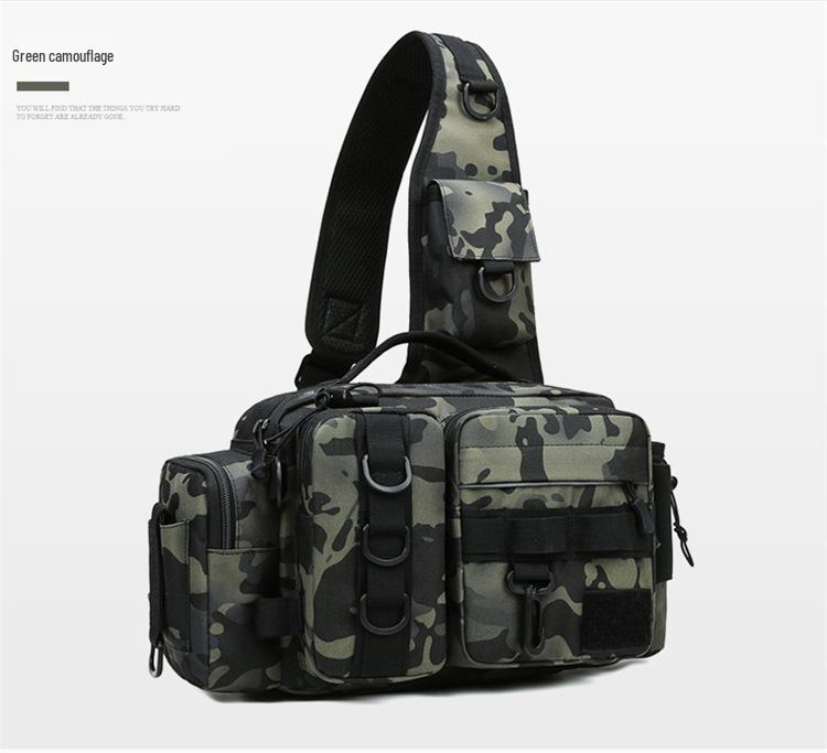 Men's Large Capacity Crossbody Fishing Tackle Bag - Multifunctional Chest Bag for Outdoor Use