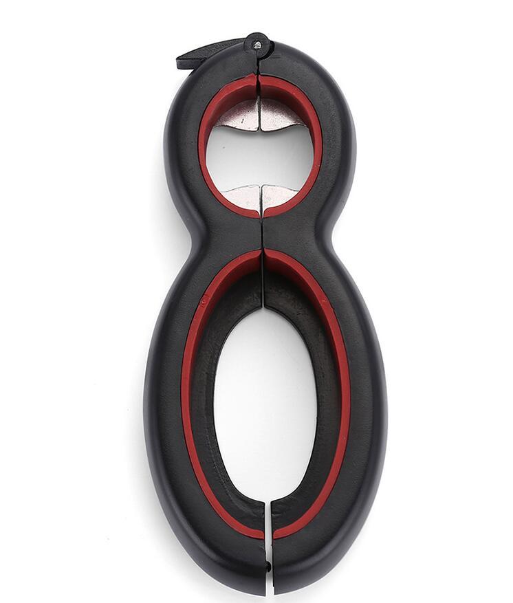 6-in-1 Multi Opener, Jar Gripper Bottle & Can Opener Tool, Non-Slip Easy Open Lid Remover for Seniors, Weak Hands