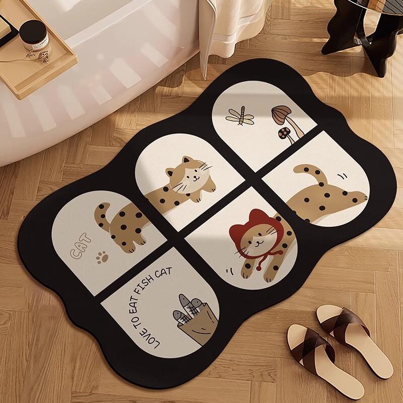 OEING Absorbent Non-Slip Bathroom Mat 60×90CM