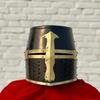 Black Knight Templar Crusader Helmet Medieval Great, Larp And Cosplay Helmet Handmade Steel Brass Best Gift For Him
