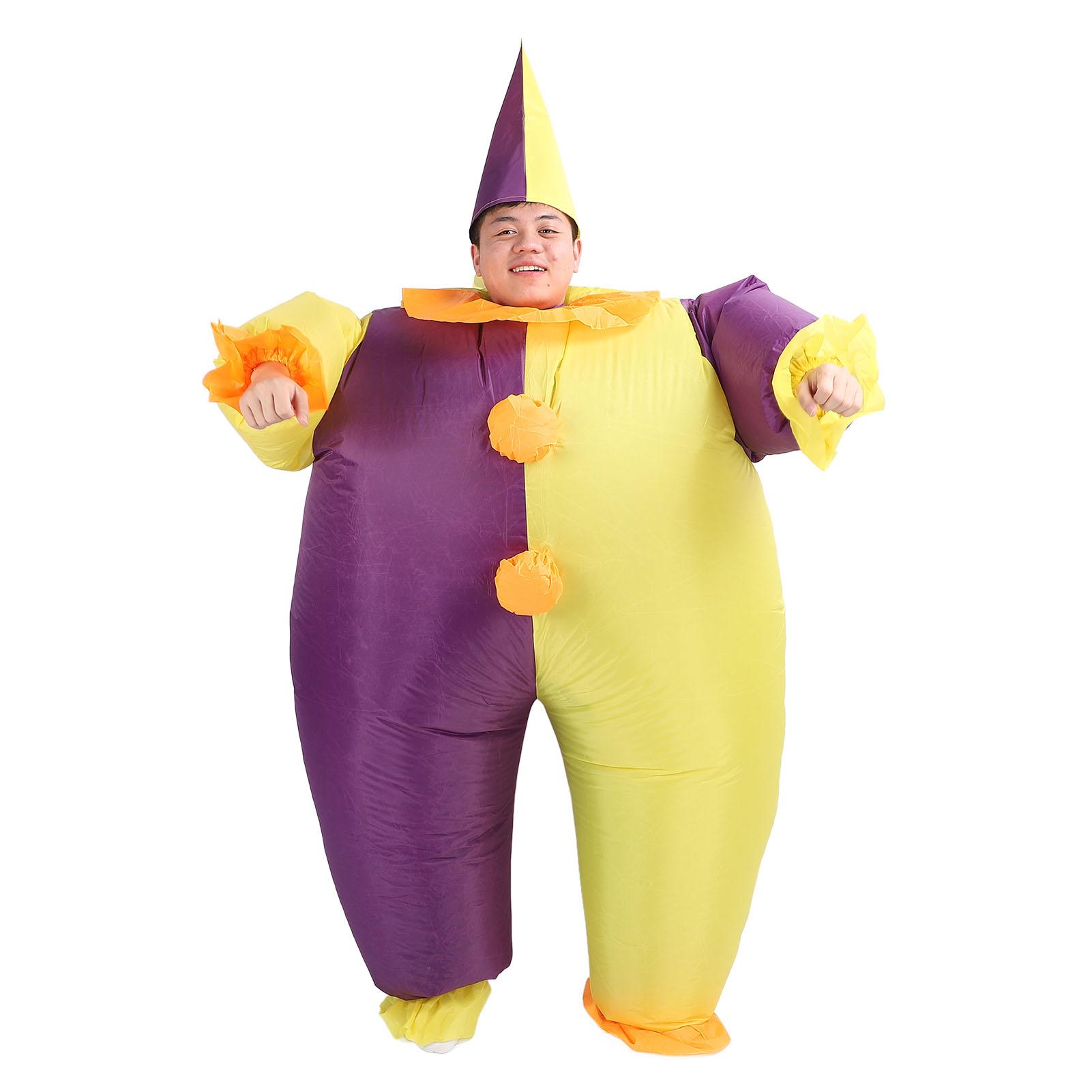 

Надувной костюм клоуна для взрослых Полиэстер Надувной Смешной костюм Джокера для праздничного косплея