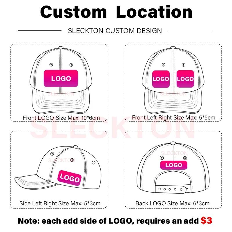 Casquette de baseball rétro SLECKTON avec logo brodé personnalisé pour hommes et femmes, design DIY, lettre, impression graphique personnalisée, vente en gros