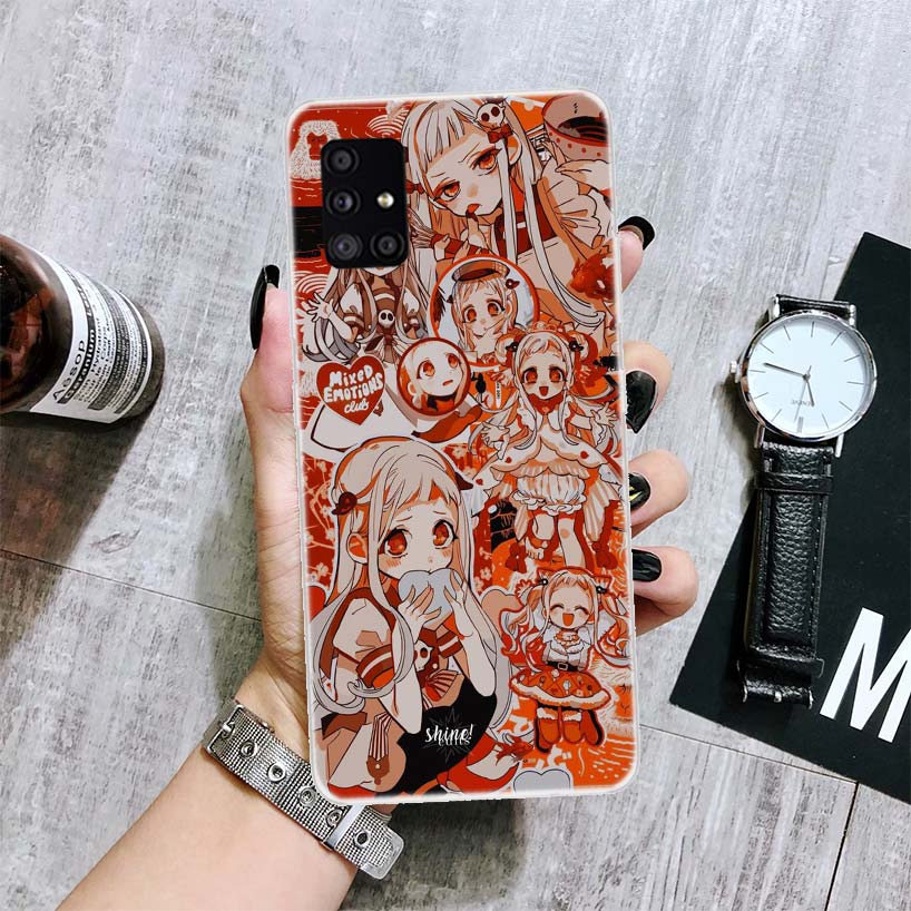 Capa de celular anime Hanako Kun com estampa de vaso sanitário para Samsung Galaxy A12 A22 A32 A42 A52 A72 A51 A71 5G A41 A31 A21 A02S M12 M21 M31 M30S