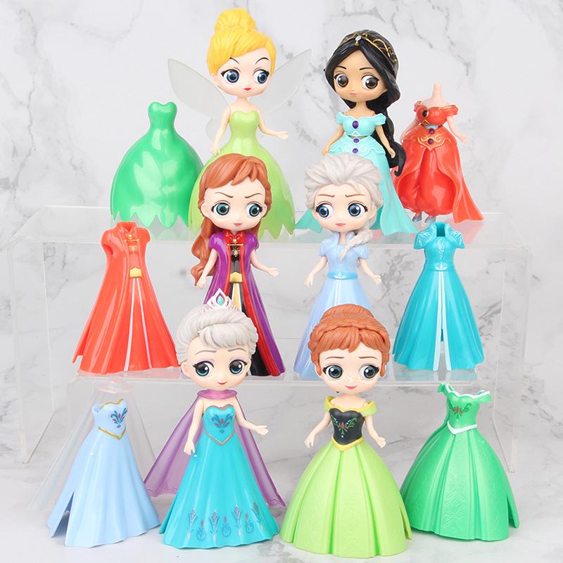 Princess Figure Set: Includes Changeable Outfits & Dolls for Kids' Pretend Play - Perfect Toy Gift for Girls