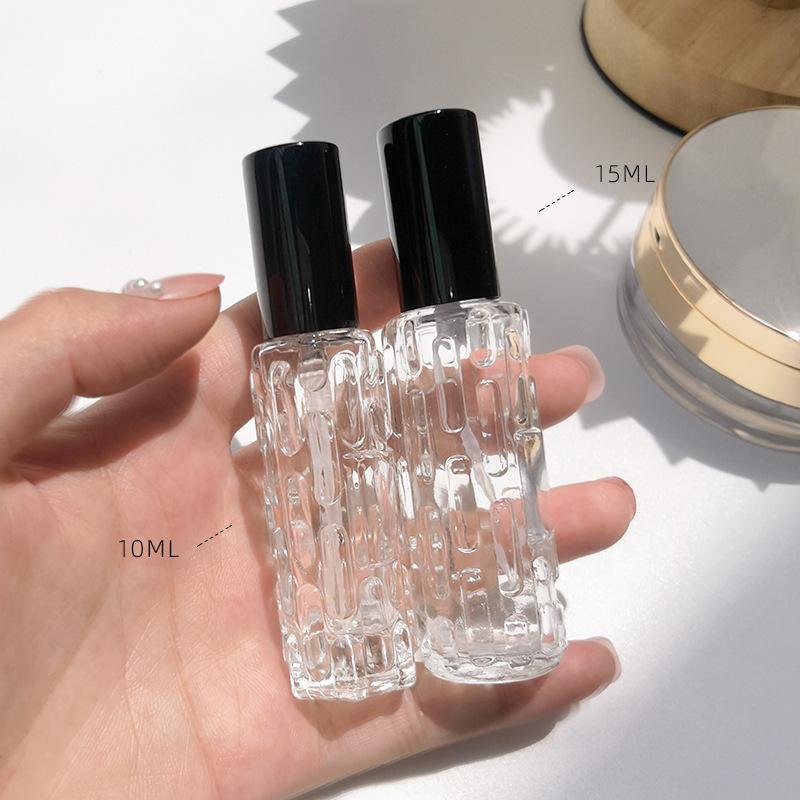 10/15ML Glass Perfume Spray Bottle Rose Gold Aluminum Refillable Atomizer Travel Bottle