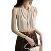 2026 Elegant French Niche Sleeveless Halter Neck Deep V-Neck Top for Women
