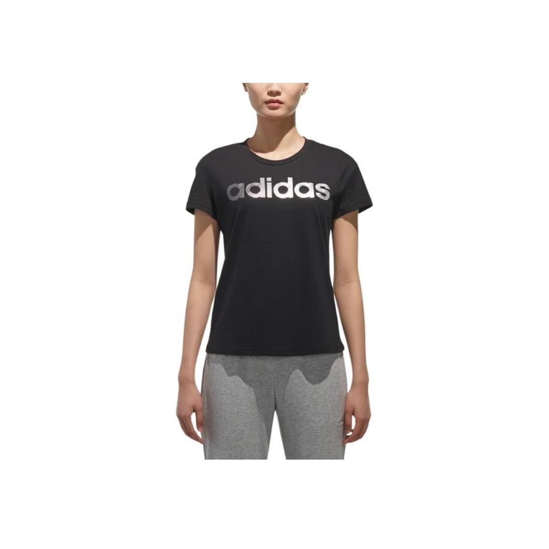 

Adidas Gfx T Foil Line дышащая повседневная спортивная футболка с коротким рукавом женские топы черного цвета CX5153 M