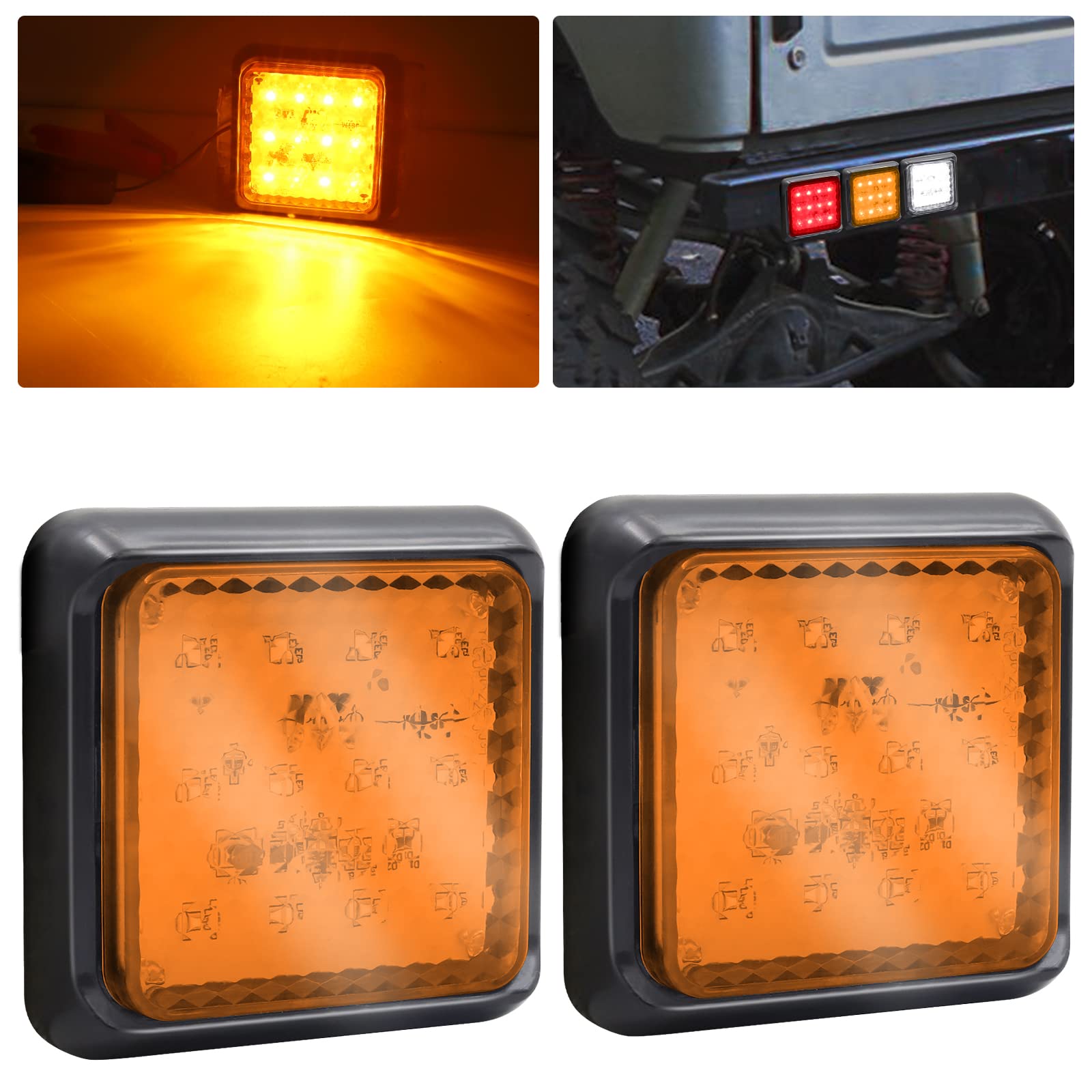 

Светодиодные задние фонари Aoling для 12V прицепа, поворотники, подходят для указателей поворота, 12В, комплект из 2 штук, грузовики, 24В, сигналы, квадратные, грузовики, грузовики и т.д.,