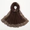 Winter Plain Solid Wrinkle Sexy Leopard Chain Viscose Shawl Scarf High Quality Wrap Pashmina Stole Bufanda Muslim Hijab 180*70Cm