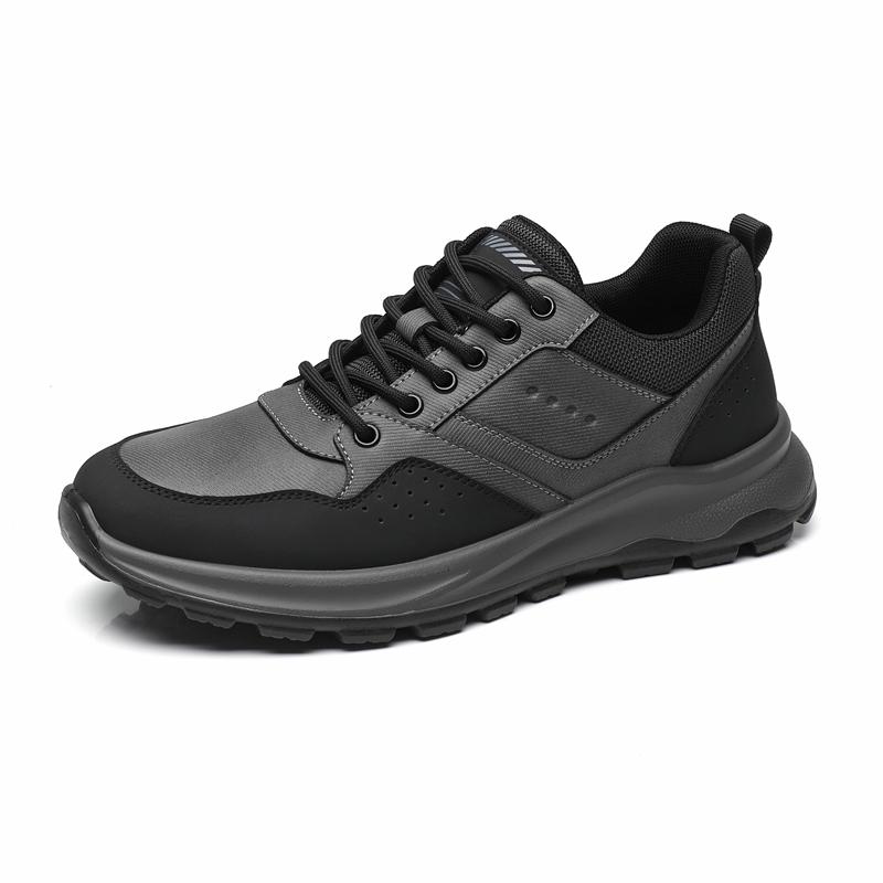 Fashion Leisure Walk Leather Sneakers Comfortable Casual Shoes Comfy Men's Trainers Lace Up Treking Footwear Outdoor Male Sports Shoes