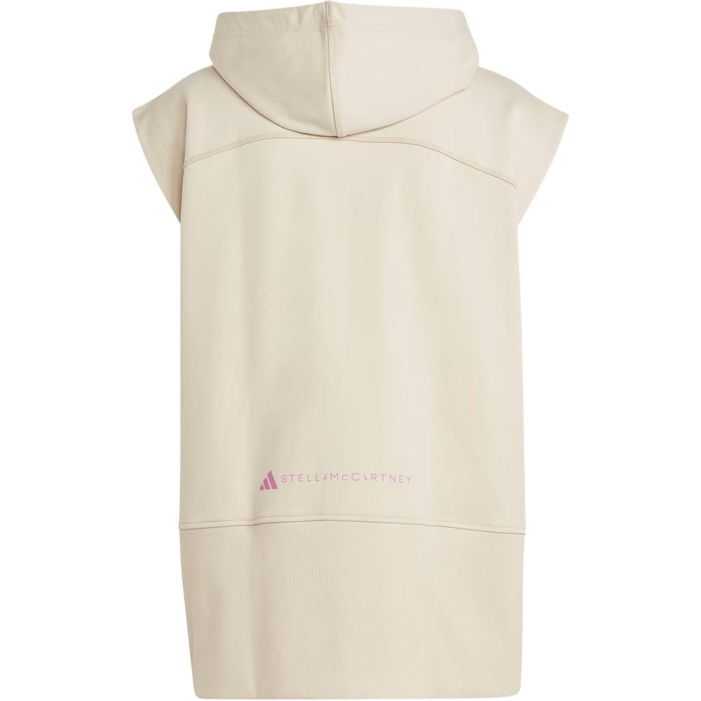 Adidas X Stella McCartney Letter Print Zip-Up Sleeveless Hoodie Unisex Tops Magic-Light-Brown IA7717