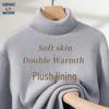 GENIOLAMODE Men's Fleece-Lined Turtleneck Sweater