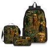 Printed Backpack Wooden Stick Man Shanhaijing School Bag Pencil Case
