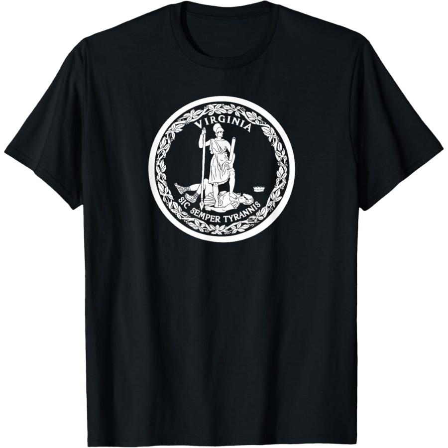 

STATE FLAG OF VIRGINIA SEAL (WHITE) ROANOKE RICHMOND NORFOLK T-Shirt XXXXXL різнокольоровий
