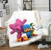P-POCOYO Weihnachtsdecke Modern Bedruckt Anime Flauschig Benutzerdefiniert Luxus Plüschdecken Überwurf Baby Winter Fleece Mikrofaserstoff