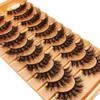 New 10 pairs of natural fluffy 3D artificial mink false eyelash makeup set with extended eyelashes and short eyelashes