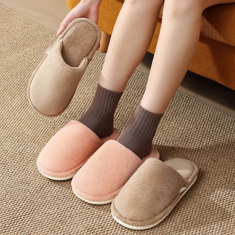 Zuhause Baumwollpantoffeln Winter Paar Schlafzimmer Haushalt Plüsch Warm Rutschfest Innen Winter Bodenwischer