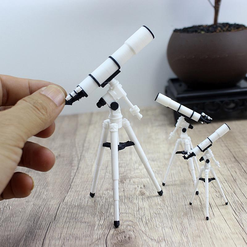1Pc Educational Science Toy Astronomy Telescope Model Pretend Decorations 1:12/1:20/1:25 Scale Dollhouse Miniature Accessories