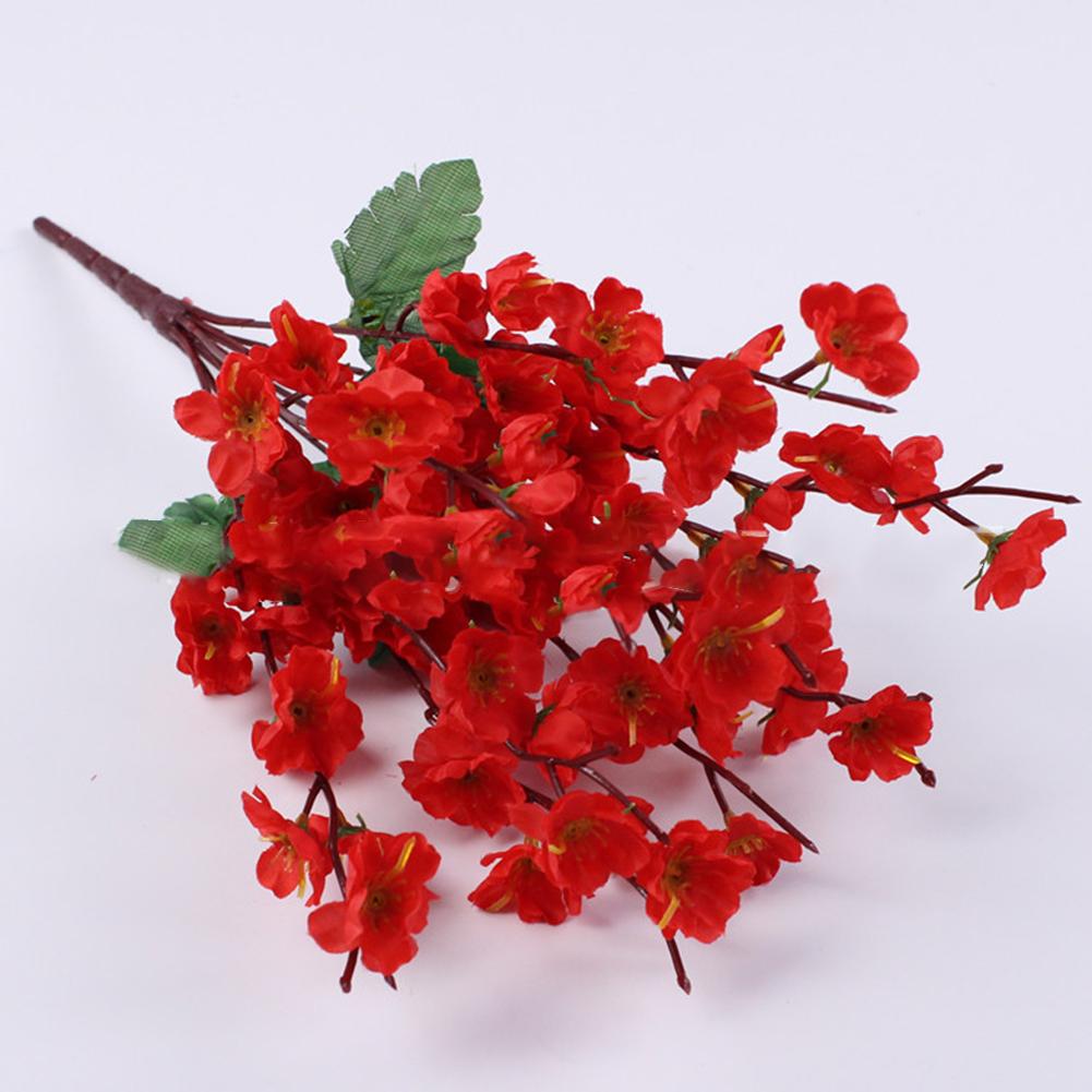 1 Bunch 38cm Artificial Plum Flower Silk Petals Spring Winter Garden Potted Plants Wedding Scene DIY Home Bouquet Decoration