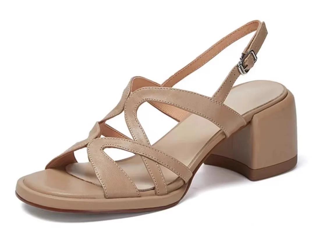 

Мода 2024 Лето Новые женские сандалии в римском стиле с открытым носком и крестообразным ремешком на толстой подошве на платформе Sandalias Mujer 40 абрикосовый