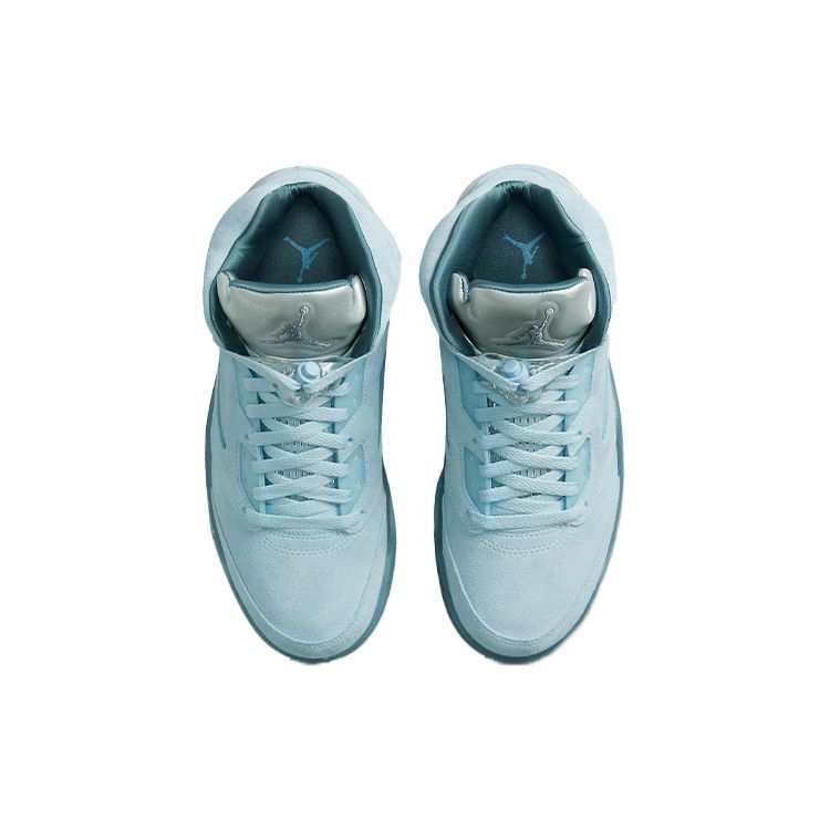 Air Jordan 5 Retro Blue Bird Damen-Sneakers Foto-Blau Fußball-Grau Metallic-Silber DD9336-400