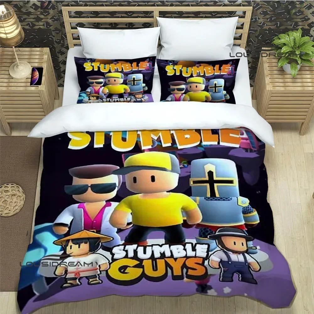 3D-Spiel Cartoon Stumble-guys Bettwäsche-Sets exquisite Bett-Zubehör-Set Bettbezug Tröster-Set Bettwäsche-Set Luxus-Geburtstagsgeschenk