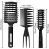 1/3 STÜCK Entwirrkamm-Set mit breiten Zinken für lockiges, welliges, dickes Haar, antistatisch, Massage, Salon, Friseur, Perücke, Styling-Werkzeug