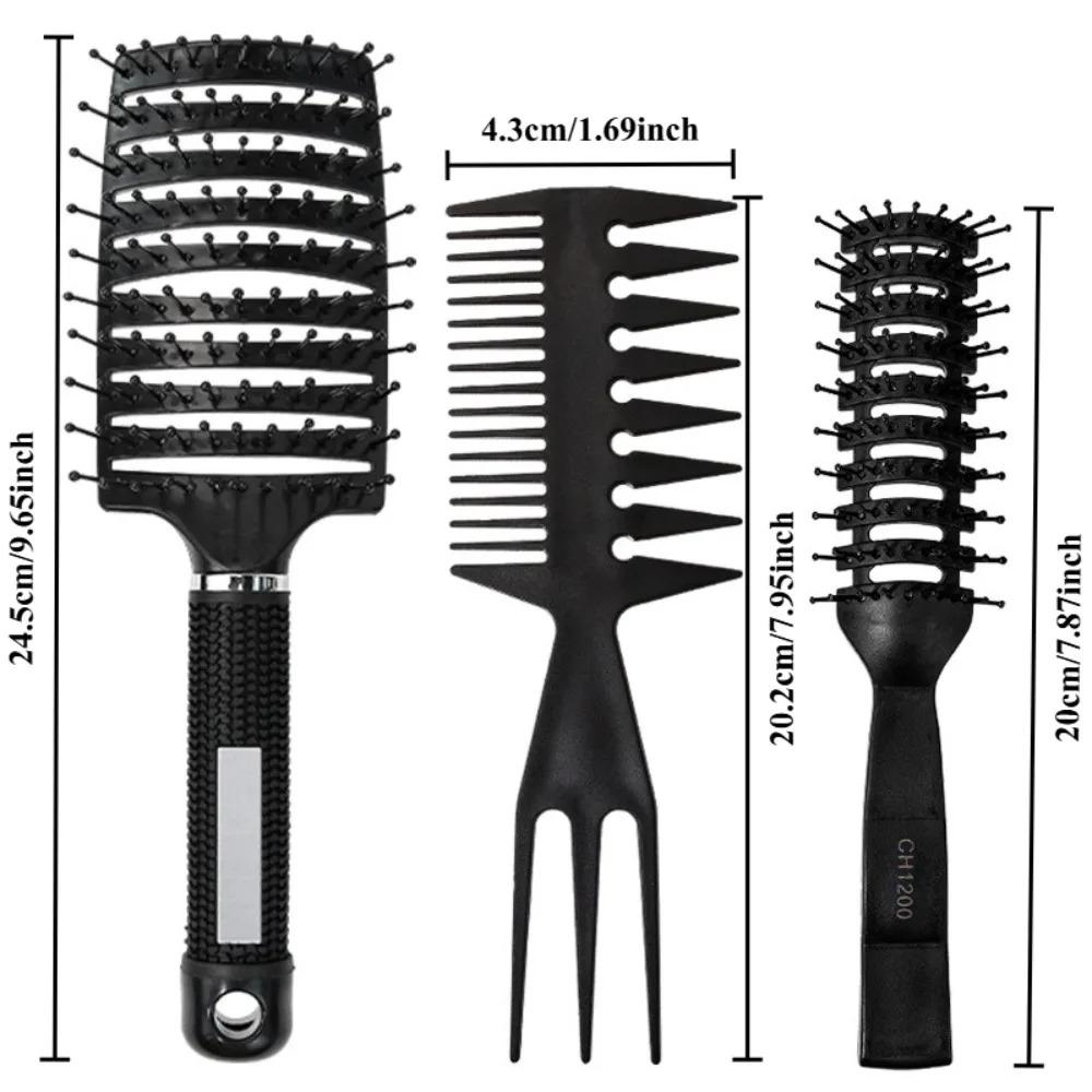 1/3 STÜCK Entwirrkamm-Set mit breiten Zinken für lockiges, welliges, dickes Haar, antistatisch, Massage, Salon, Friseur, Perücke, Styling-Werkzeug
