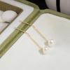 Silver Needle Natural Pearl Tassel Luxury Earrings for Women