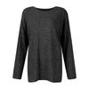 Women's Casual Knit Pullover Sweater Long Sleeve Loose Fit Round Neck Ribbed Texture Oversized Top for Everyday Wear
