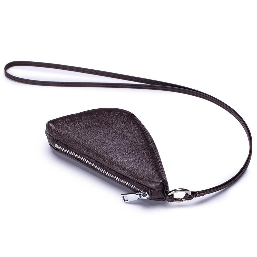 Genuine Leather Hanging Neck Coin Purse Mini Crossbody Bag Cute Earphone Bag  Shopping кофейный
