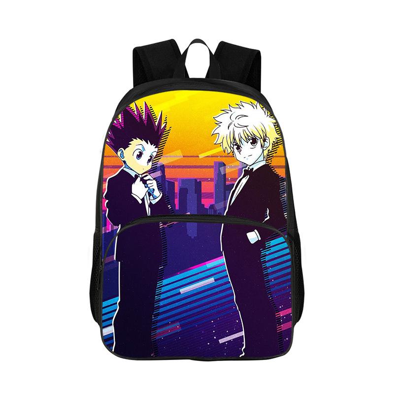 Child Backpacks Cartoon Anime Hunter X Hunter Shoulder Bag Pencil Case Pupil Large Capacity School Bags For Boys Girls Best Gift