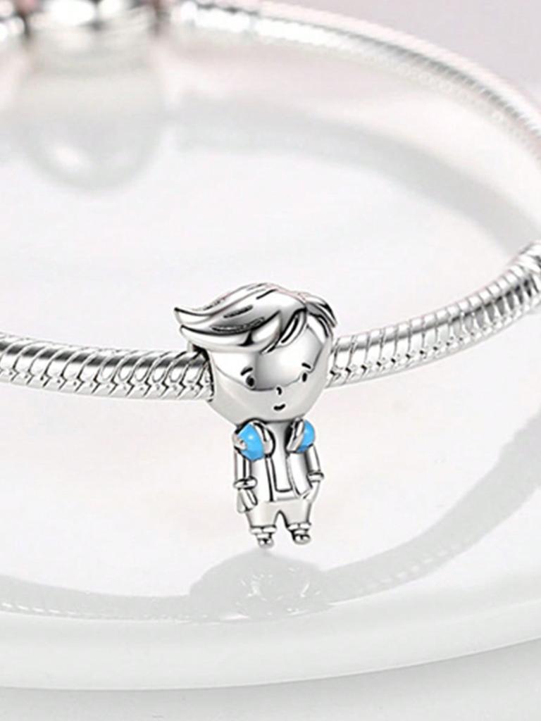 Charm Plata Colorful Butterfly Little Boy Bead Copper Plated Fits Copper Genuine Bracelets For Jewellery Crafting DoItYourself Charms