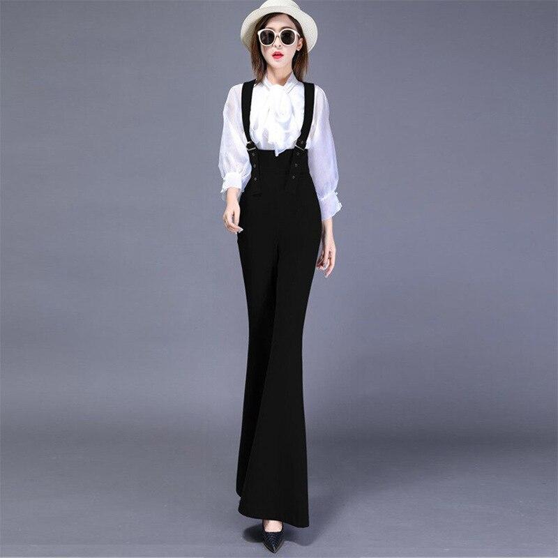 

Весенне-осенний винтажный женский модный комбинезон с высокой талией, расклешенные брюки, эластичные облегающие тонкие подтяжки, джинсовые женские джинсы S чёрный