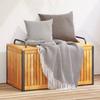 VidaXL Outdoor Cushion Box Solid Acacia Wood and Steel, Cushion Container, Storage Box, Box To 367608