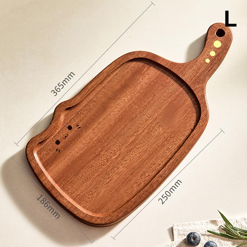 Cat Sandalwood Steak Cutting Board Steak Board Wooden Pizza Tray Solid Wood Bread Cutting Board Home Restaurant Wooden Tray
