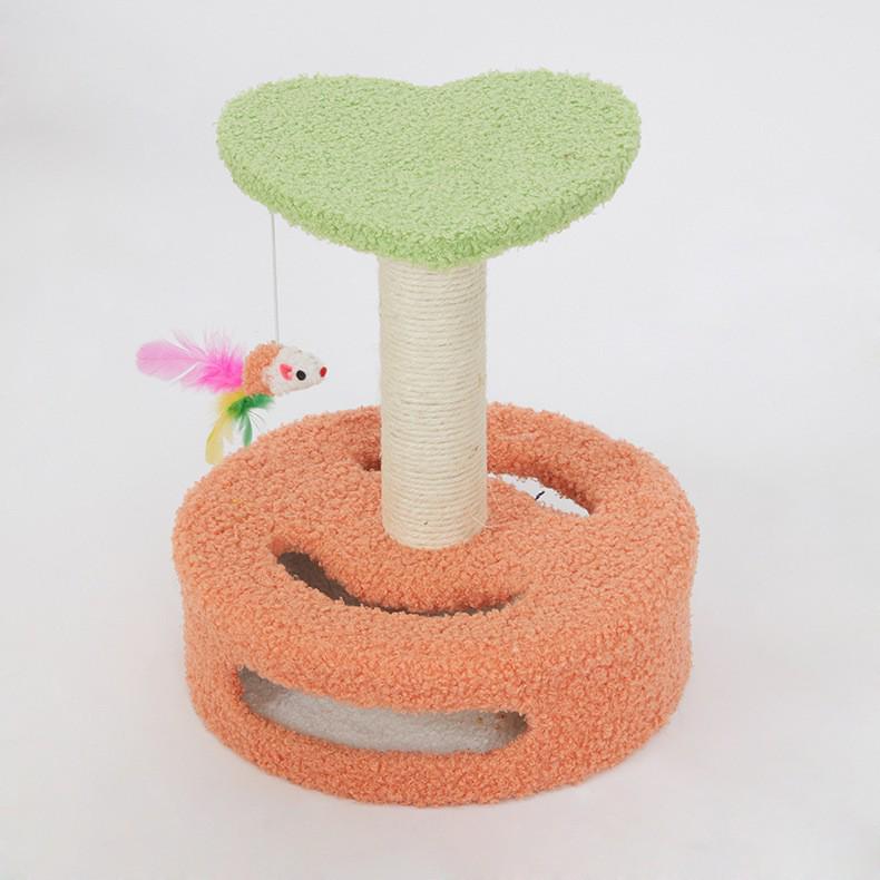 Compact Cat Tree with Sisal Scratching Post, Bed, and Scratch Board for Small Spaces - Ideal for Kittens and Adult Cats