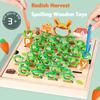 Children Pulling Carrot Language Learning Toys Montessori Game Wooden Box Farm Harvest Radishes Alphabet Early Educational Toys