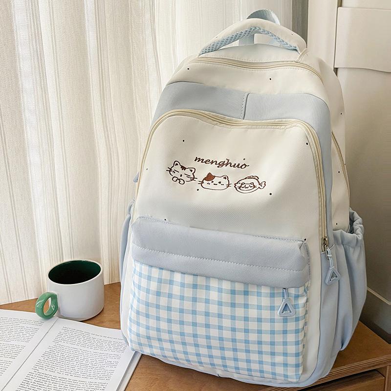 Student Schoolbag Women's Plaid Backpack College Style Backpack