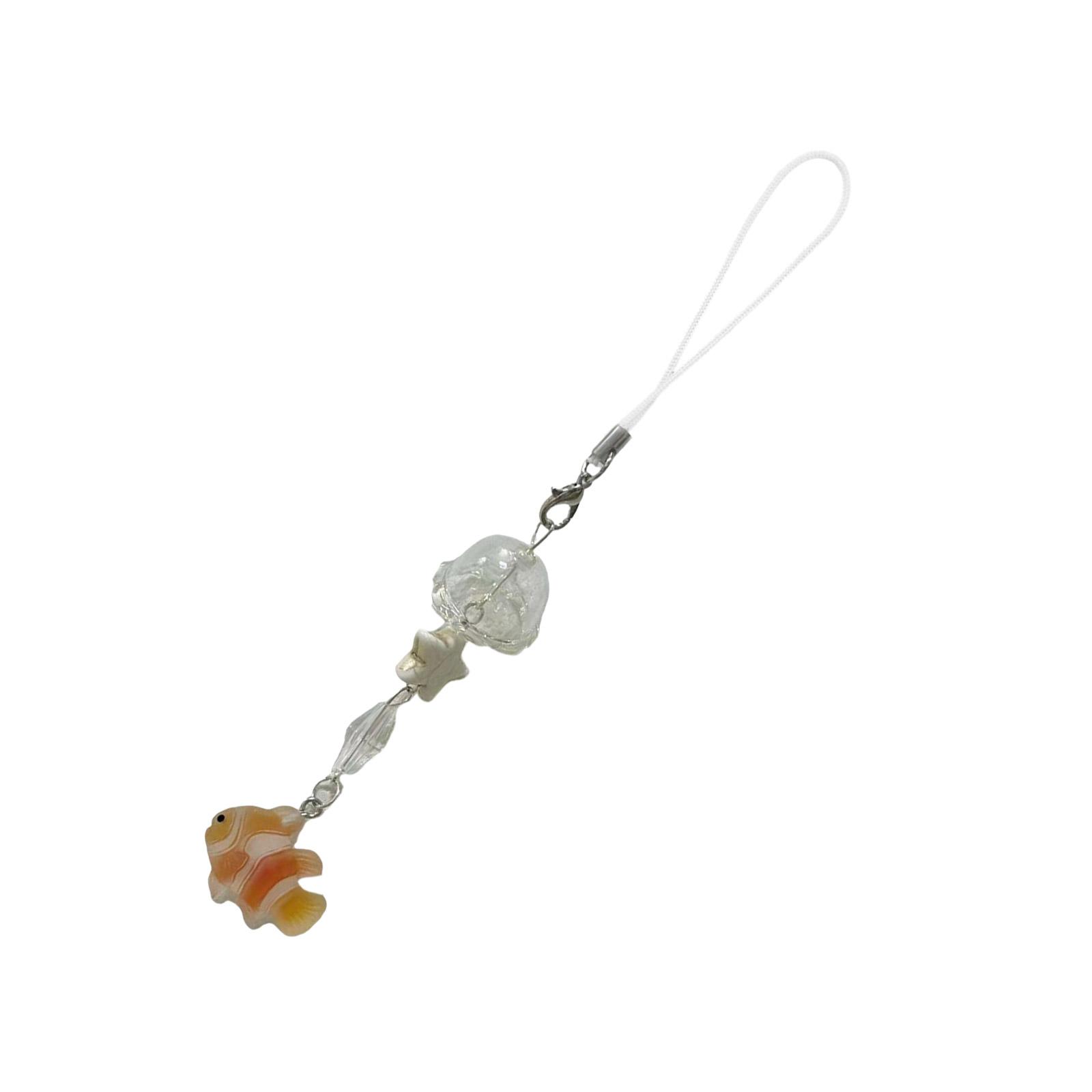 

Акриловый шарм «Рыба-клоун», ремешок для мобильного телефона с морской звездой, красочный бисерный брелок, универсальный аксессуар для телефона и сумки жёлтый