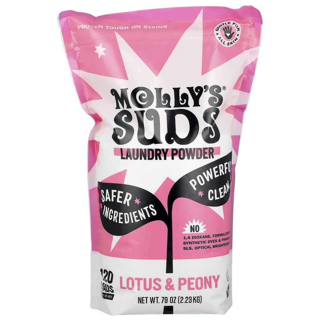Molly's Suds Powdered Laundry Detergent, Lotus & Peony, 2.23Kg(79Oz)