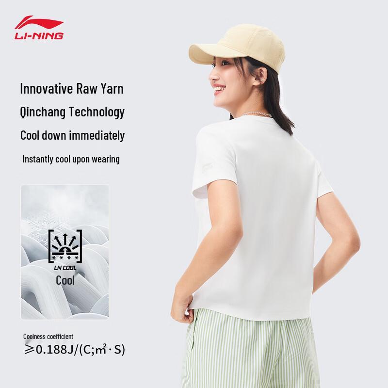 Li-Ning Women s Short Sleeve Round Neck Sports Top S