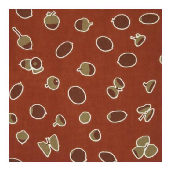 Somen Anbo Tenugui "Dongurizu" Red - Hand-dyed, 100% Cotton, Tokuoka Fabric, Made in Japan (35cm x 100cm) - Features 61 types of acorns and hats. Can