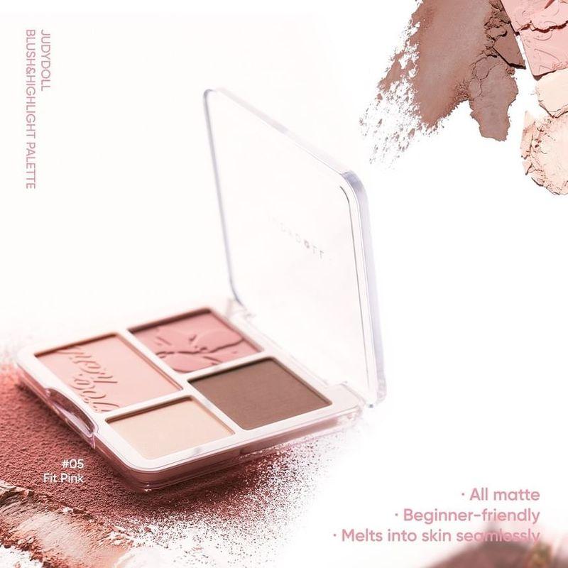 Judydoll - 4-Farben Rouge & Highlight Palette (5-6)