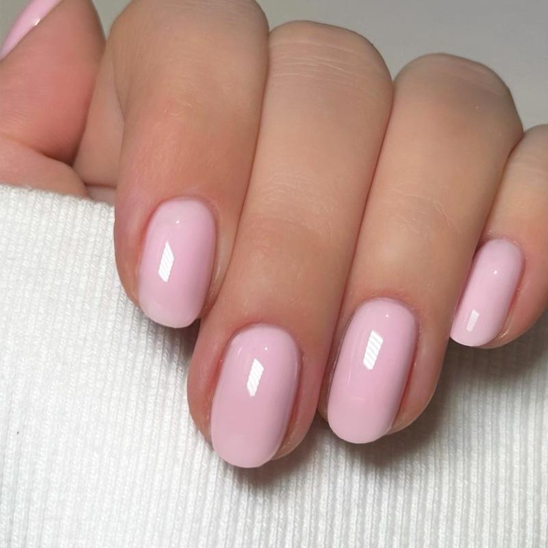 

Handmade Short Oval Press-On Nails - Solid Color Women s Nail Art